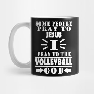 Volleyball net dredging sport god saying team Mug